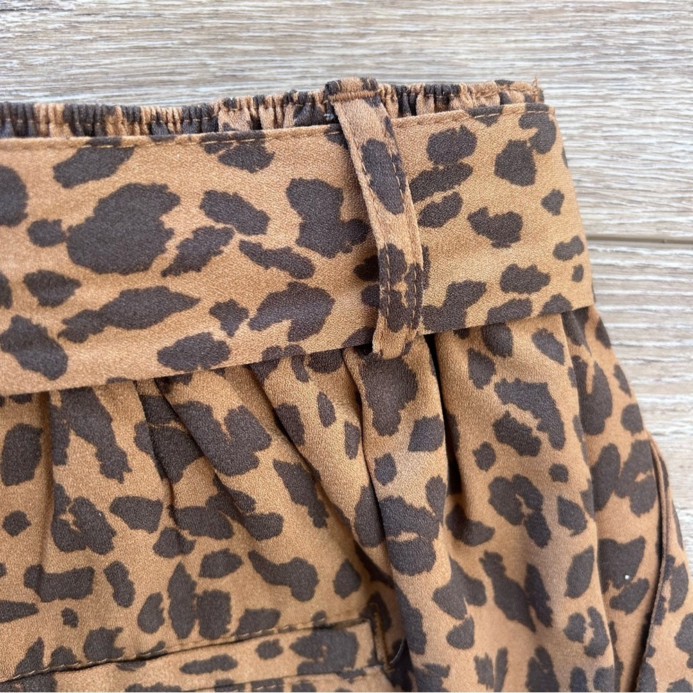 A New Day leopard print tie waist paper‎ bag pocket shorts Bow Belt Small NEW - Picture 8 of 9
